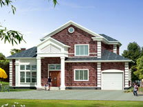 獨特二層帶車庫別墅設計圖紙及效果圖_別墅設計圖紙,農村房屋設計圖