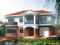 農(nóng)村二層別墅效果圖及施工圖_別墅設計圖紙,鼎川建筑