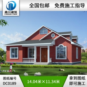 一層帶閣樓別墅設計全套圖紙及效果圖_別墅設計圖紙,農村房屋設計圖