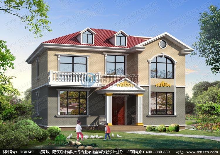 分享：網友自建二層小別墅，3個半圓外飄陽臺的特殊造型成亮點！